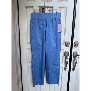 Landau ProFlex Agile Stretch Women's Scrub Pants‎ Cargo Pockets Blue Size Medium